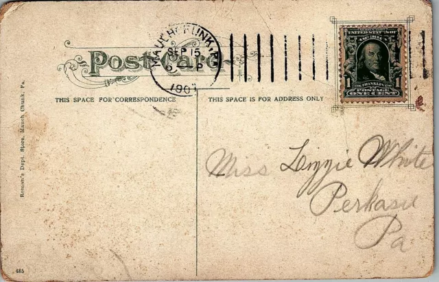 1907 Glen Onoko Penn Terrace Cascade Waterfall Scenic Postcard 26-57 2