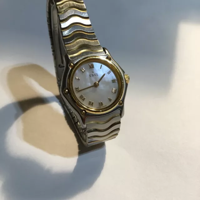 Ebel Sport Classic Wave 18k Gold and Steel Ladies Quartz Watch - New battery