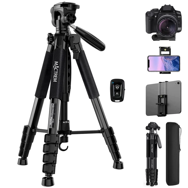 75 Inch Camera Tripod for Sony Canon Nikon, Lightweight Travel Video