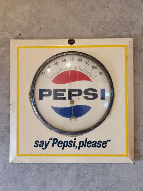 Vintage Pepsi Thermometer Wall hanging Soda Pop Sign Pepsi Collectible
