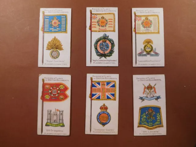 PLAYERS CIGARETTE CARDS "Badges & Flags British Regiments" 1904 Green Backs