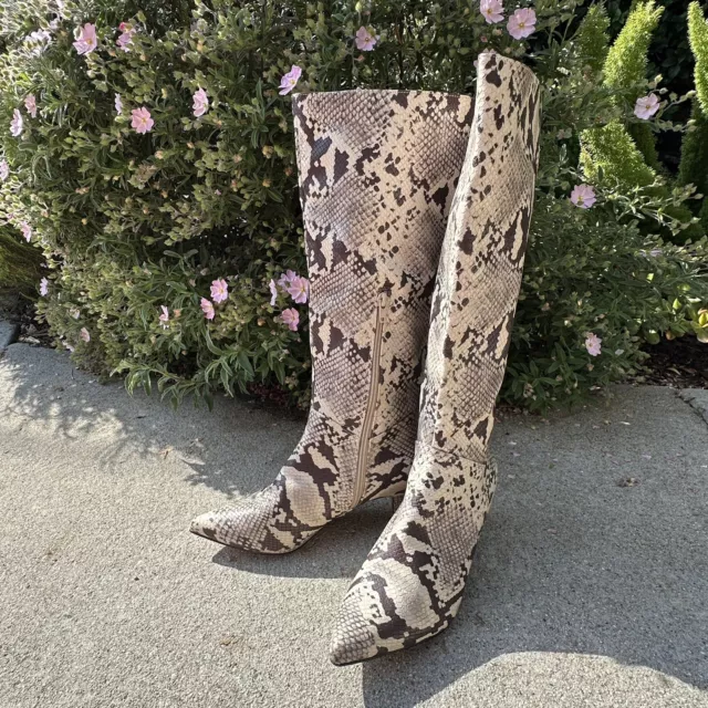 Truffle -ASOS- Bershka snakeskin effect calf length Stiletto boots Size US 8.5