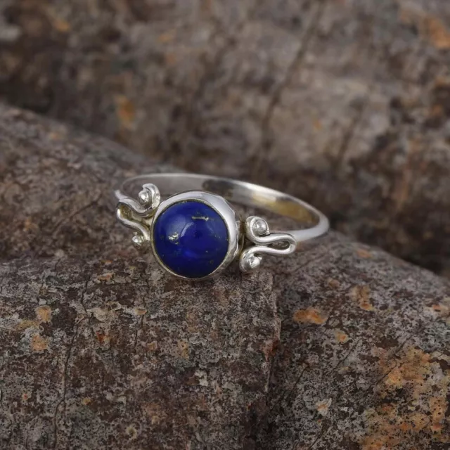 Genuine Lapis Lazuli Ring, Lapis Lazuli Silver Ring, Lapis Lazuli Ring, Sterling