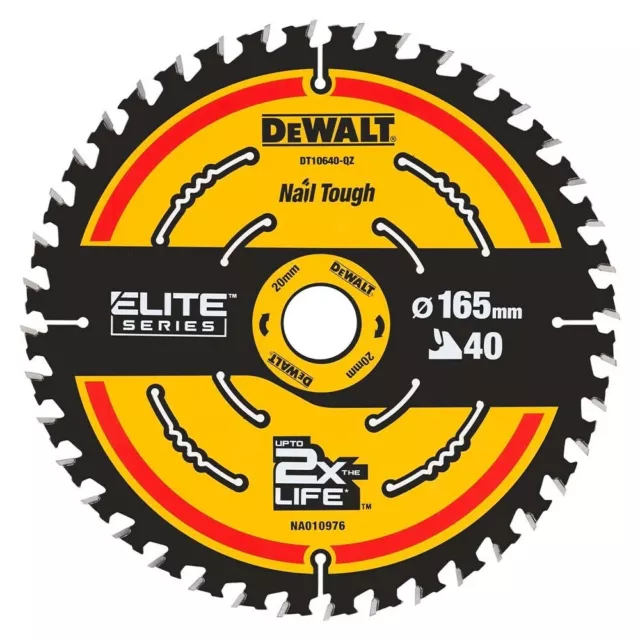 DeWalt DT10640 Extreme Cordless Circular Saw Blade 165mm x 20mm 40T DCS391 DC390