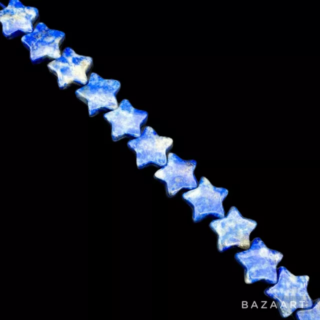 80cts - Natural Lapis Lazuli - Stars (Approx 15mm) 15cm Strand
