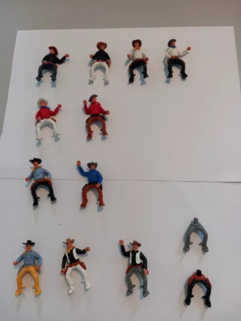 Timpo Swoppet x 11 Cowboy Riders & 2 Leg Sets 1:22 Vintage Job Lot