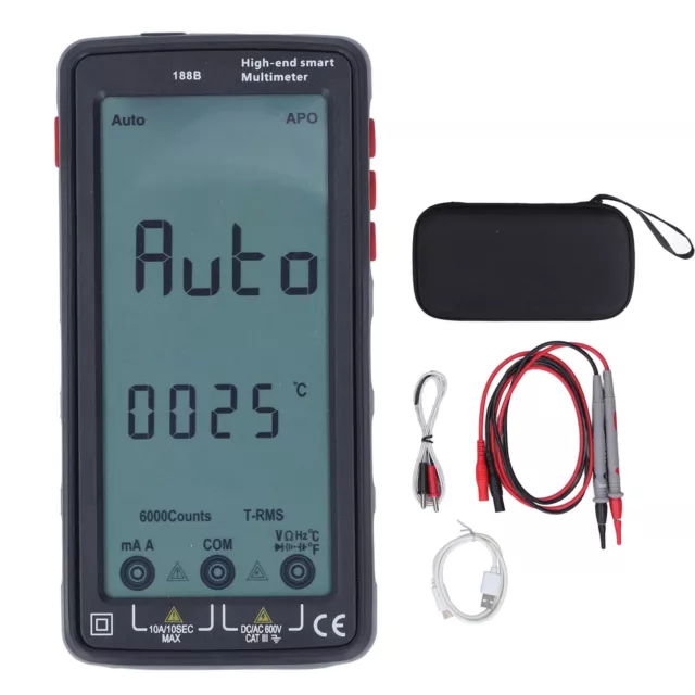 Full Screen Digital Display Multimeter Voltage Temperature Resistance Current