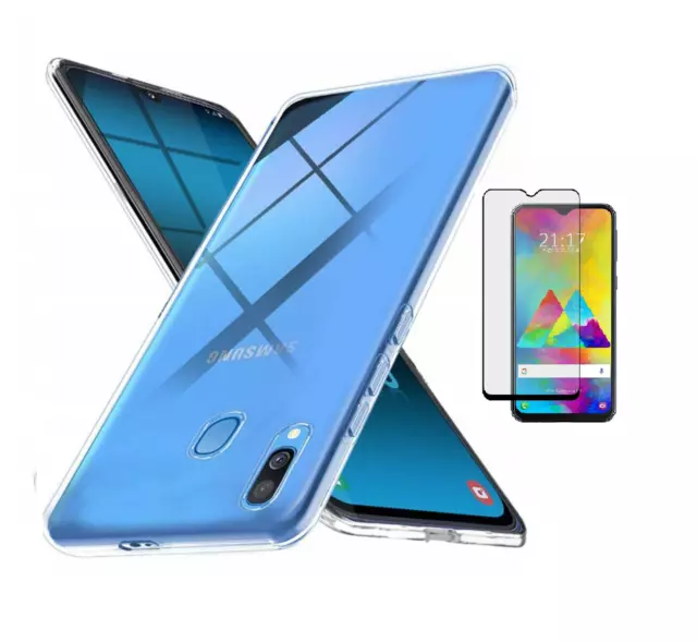 Funda Samsung Galaxy A40 (5.89) TPU GEL SILICONA LISA + CRISTAL FULL GLUE 5D