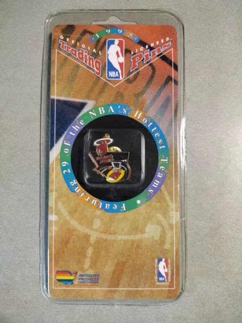 VTG 1995 Miami Heat Official NBA Licensed Imprinted Trading Pin New Sealed