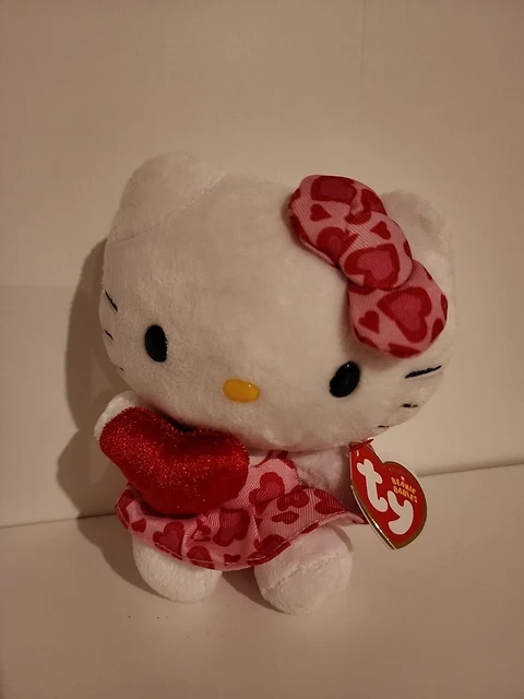 Ty 6" Hello Kitty Valentine's Day Pink & Red Beanbag Plush Holiday Sanrio 2012