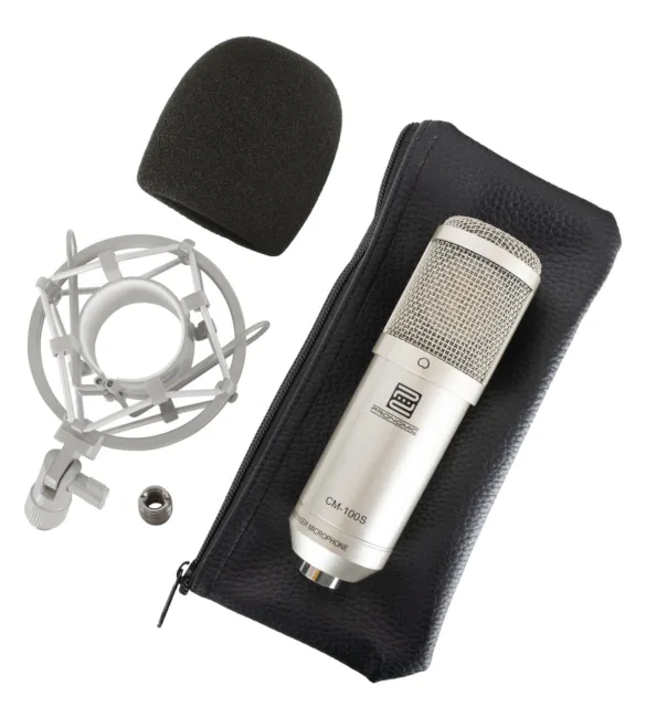 Profi Studio Mikrofon Kondensator Gesangsmikrofon XLR Microphone Spinne Silber
