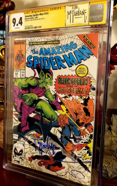 Amazing Spider-Man #312 (1989 Marvel Comics) SIGNED by Todd McFarlane CGC 9.4