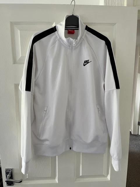 Nike Men’s White Tracksuit Top Track Jacket Size Medium M