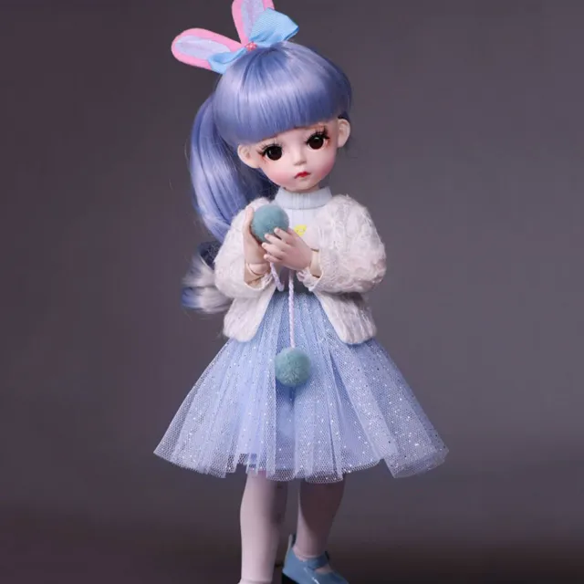 Bambola 1/6 BJD ragazza bambola con parrucca abito vestiti trucco assemblato set completo giocattolo bambini