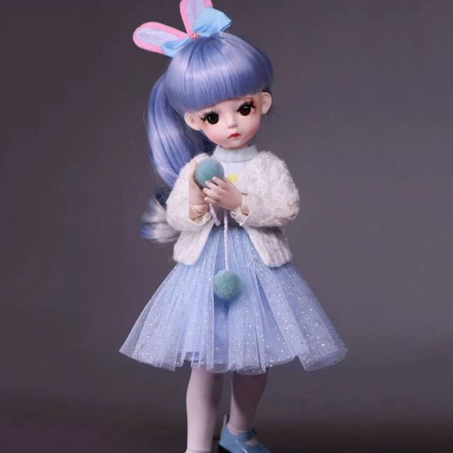 Bambola 1/6 BJD ragazza bambola con parrucca abito vestiti trucco assemblato set completo giocattolo bambini