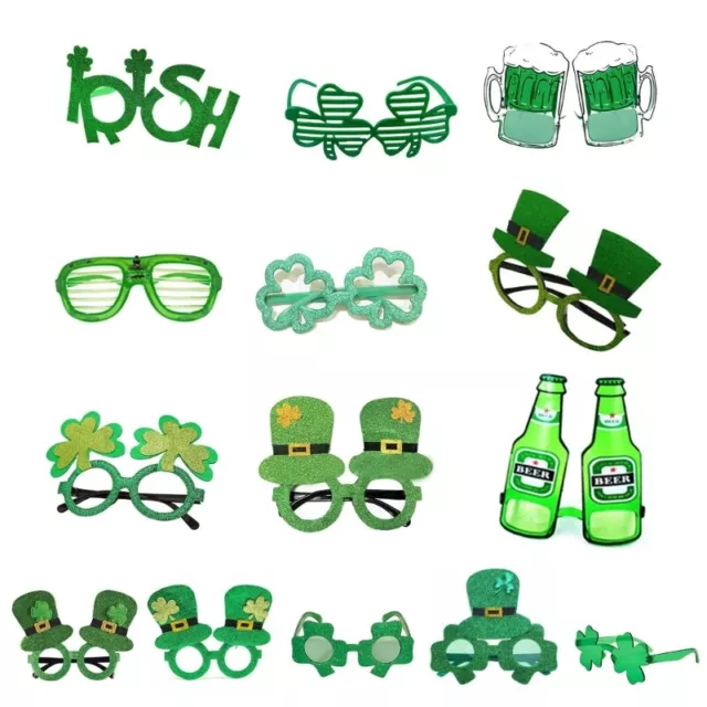 Patricks Day Shamrock Glasses Clovers Eyeglasses Saint Patrick Party Costume