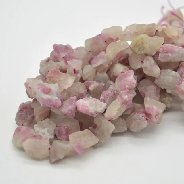 Raw Pink Tourmaline Nugget Beads - 12mm - 15mm x 15mm - 18mm