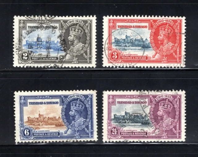 Trinidad & Tobago Stamp Scott #43-46, Silver Jubilee Issue, Used, SCV$37.50