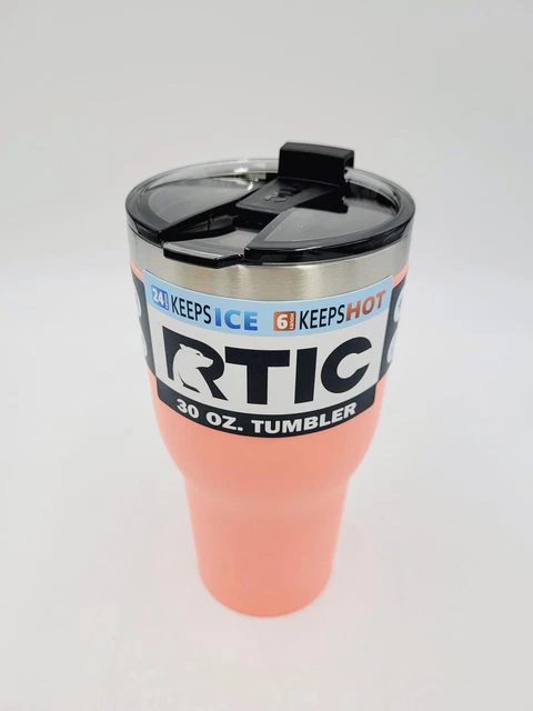 RTIC 30oz Insulated Tumbler SS Mug with Lid, Spill Proof, Hot / Cold CORAL