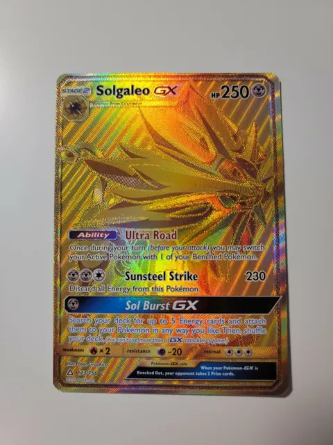  Pokemon - Solgaleo GX - 173/156 - Secret Rare - Sun & Moon:  Ultra Prism : Toys & Games