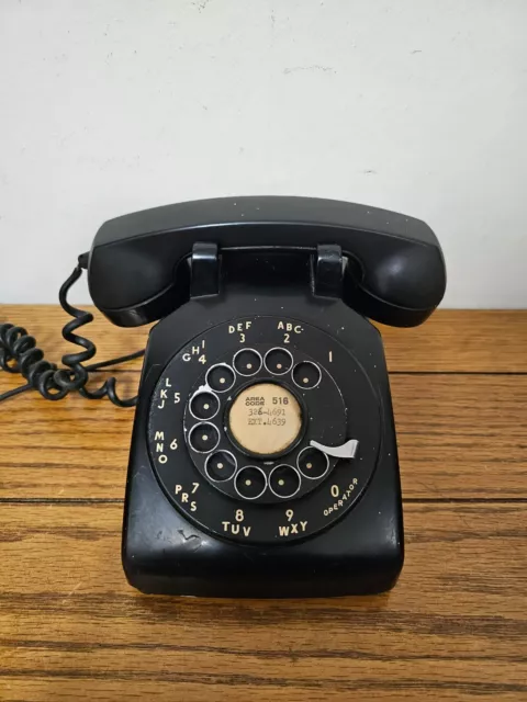 Vintage Western Electric Bell System Model CD500 Black Rotary Dial Phone