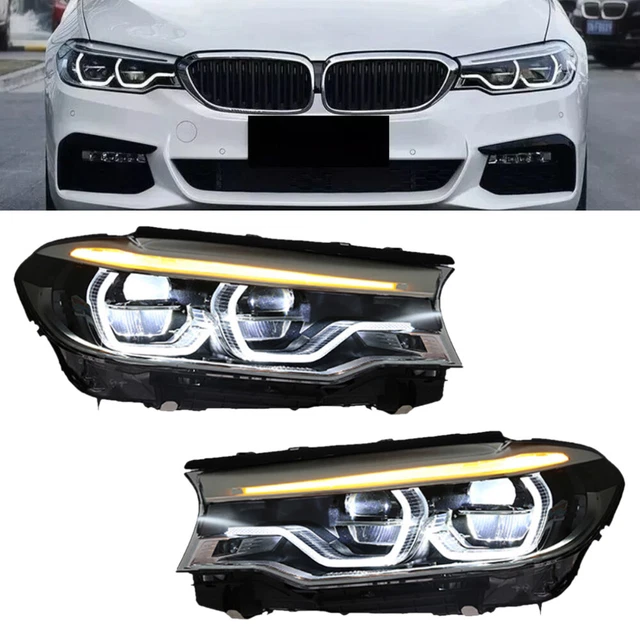 Cover Sopracciglia Fari Anteriori Per BMW Serie 5 G30 G31 G38 F90 M5 | 2017-2021 | Nero Carbonio O Nero Lucido