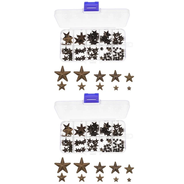 300 piezas Remaches De Metal Cinco Puntas Uñas Estrella Kit Bolsos