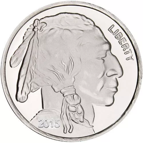 2015 USA Liberty Indian Head  /  Buffalo 1 oz Uncirculated .999 Fine Silver