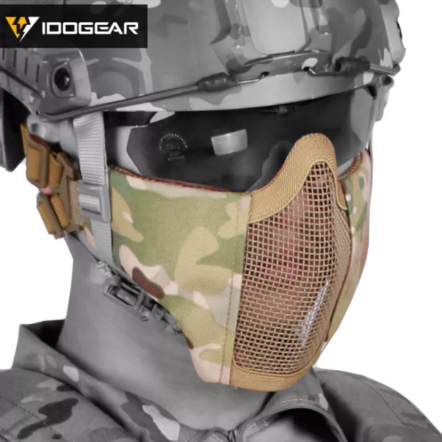 IDOGEAR Maske Mesh Paintball Maske Eine Halbe Gesicht Maske PDW Taktische Camo