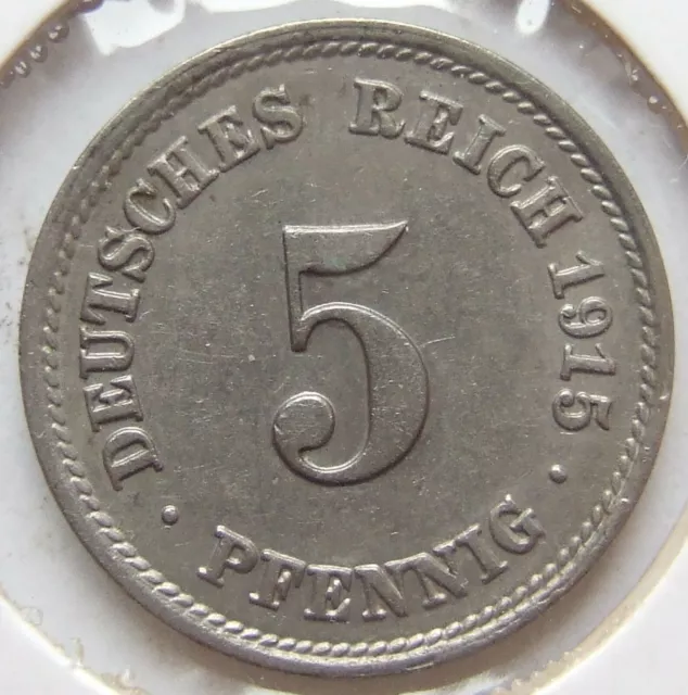 Moneta Reich Tedesco Impero Tedesco 5 Pfennig 1915 F IN Extremely fine