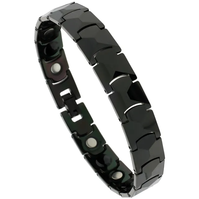 Tungsten Black Magnetic Bracelet w/ Faceted Links