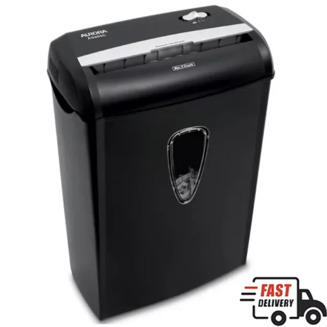 Home Office 8-Sheet Cross-Cut Credit Card Paper Shredder w/3.4 Gallon Bin Black