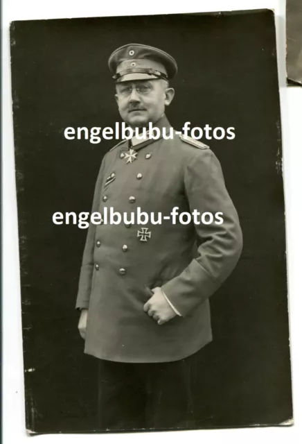 PORTRAIT-FOTO - OBERST - Träger "Pour Le Mérite" und Eisernes Kreuz - TOP