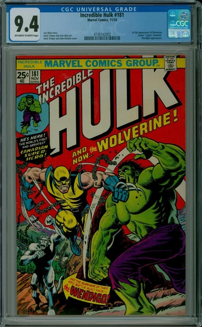 The Incredible Hulk #181 CGC 9.4 NM near mint 1st WOLVERINE Marvel 4136142002