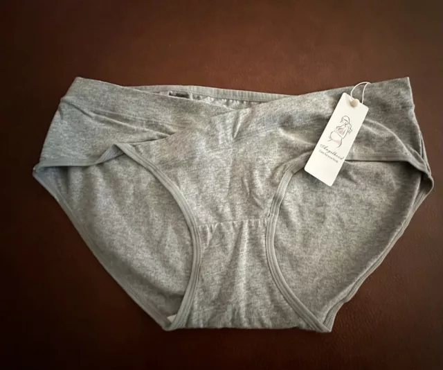 1 Pair of Angelhood Gray Cotton Maternity Underwear Women's XL NWT