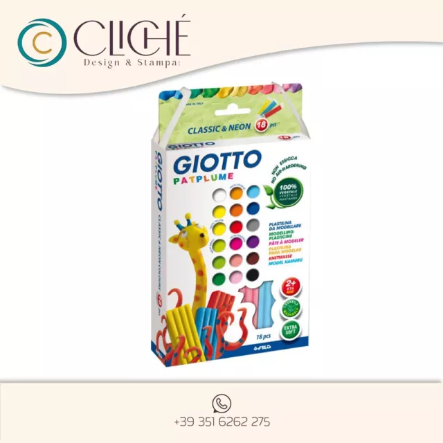 GIOTTO PATPLUME PLASTILINA DA MODELLARE 18 PEZZI COLORI ASSORTITI cod.513100