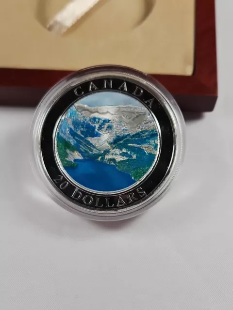 2003 Canada Silver $20 Dollars Natural Wonders Colorized Rocky Mountains