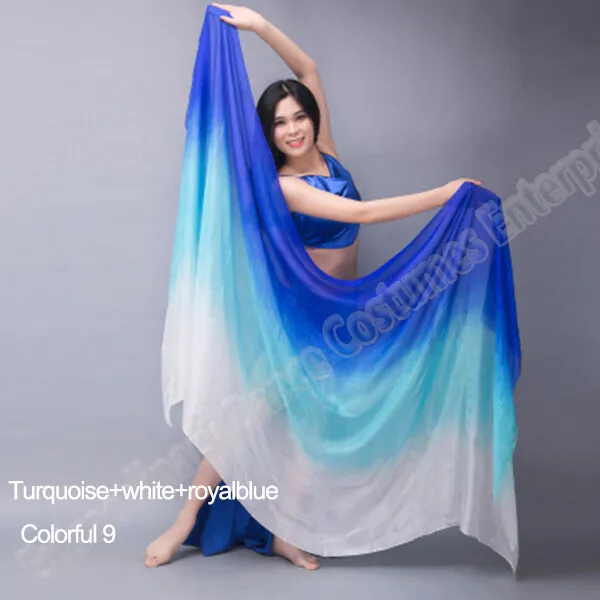 Belly Dance Shawl Silk Veils Hand Thrown Scarf Shawl Gradient Light Silk Veil