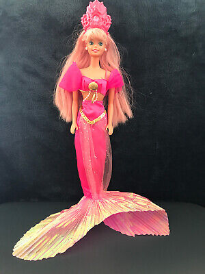Barbie Sirène Magique à la Couronne Fontaine qui pulvérise de l’eau. Mattel 1993