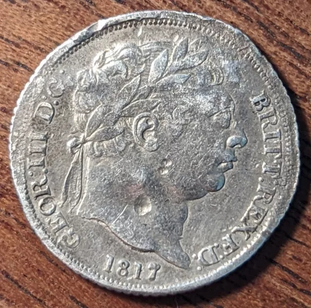 United Kingdom 6d Sixpence 1817 Silver (.925)  Coin - George III