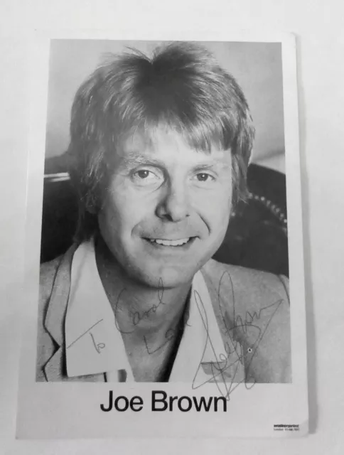 JOE BROWN : Hand Signed & Dedicated to Carol:  Promotional Card. 1980’s