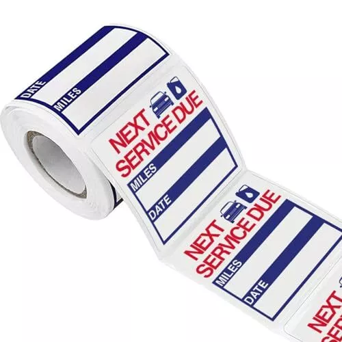 PERFORMORE 2” x 2” Oil Change Stickers, 300 Sitckers Per Roll, Auto Service R...