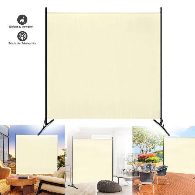 175x180cm Paravent Protección Visual Pared Español Divisor de Espacios Pared Beige