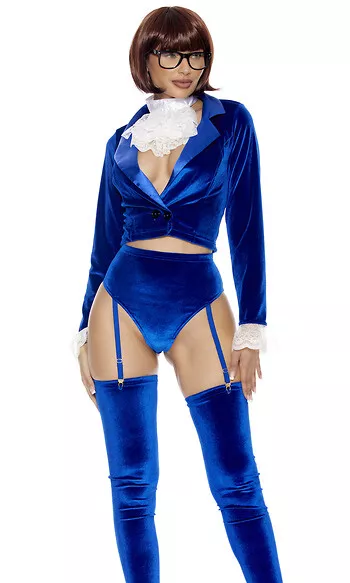 Sexy Forplay Still Pretty Woman Blue & White Mini Dress Costume 559622