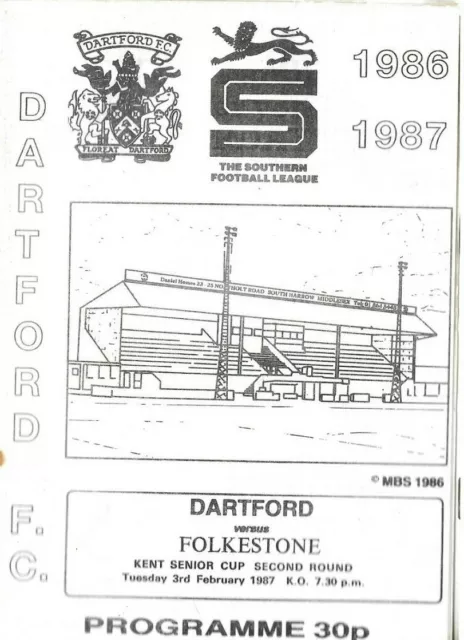 Dartford V Folkestone 3/02/1987 Kent Senior Cup 2Nd Round (14)