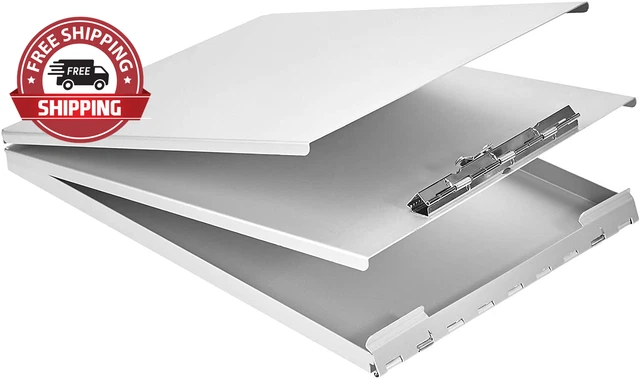 Basics Aluminum Storage Clipboard, 12.5" X 9", Form Holder, Silver