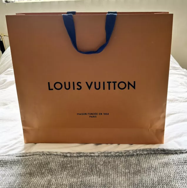 Authentic Louis Vuitton Empty Orange Shopping Bag / Gift Paper Bag  5.5x4.5x3
