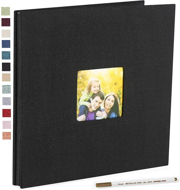 BLACK SCRAPBOOK PHOTO Album 11x11 Inch DIY Cover Photo 40 Page Great