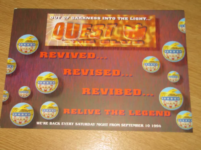 Quest - Wolverhampton - 1994 Rave Club Flyer (A4)