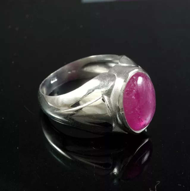 Red Ruby Cabochon Gemstone 925 Sterling Silver Ring Men's latest Handmade Ring